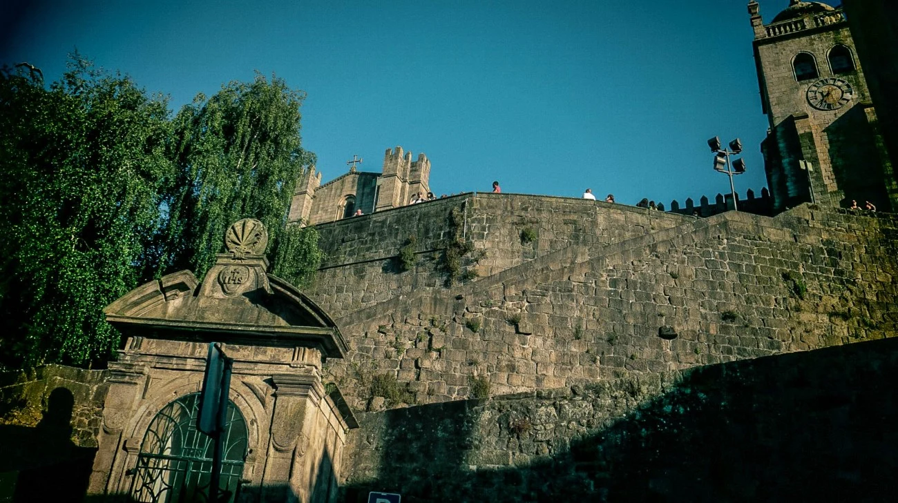 The ancient Fernandina Wall and gate below the Porto Cathedral