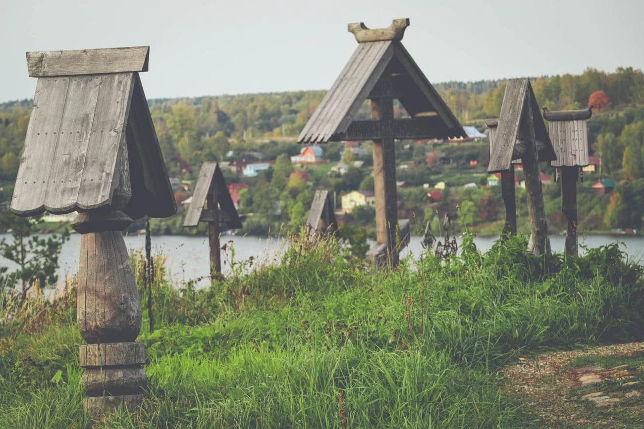 Graves of Priests long ago, Plyos, Russia