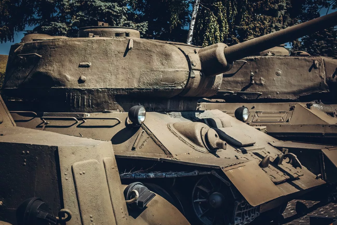 Un char T-34 exposé.