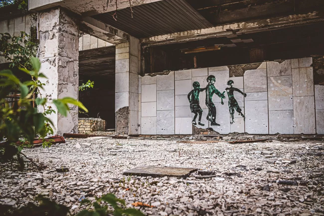 Die Stadt Pripjat liegt absolut in Trümmern
