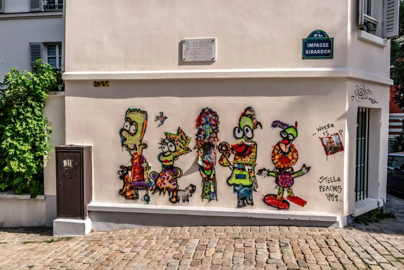 Les Simpsons comme art sur les murs de Paris
