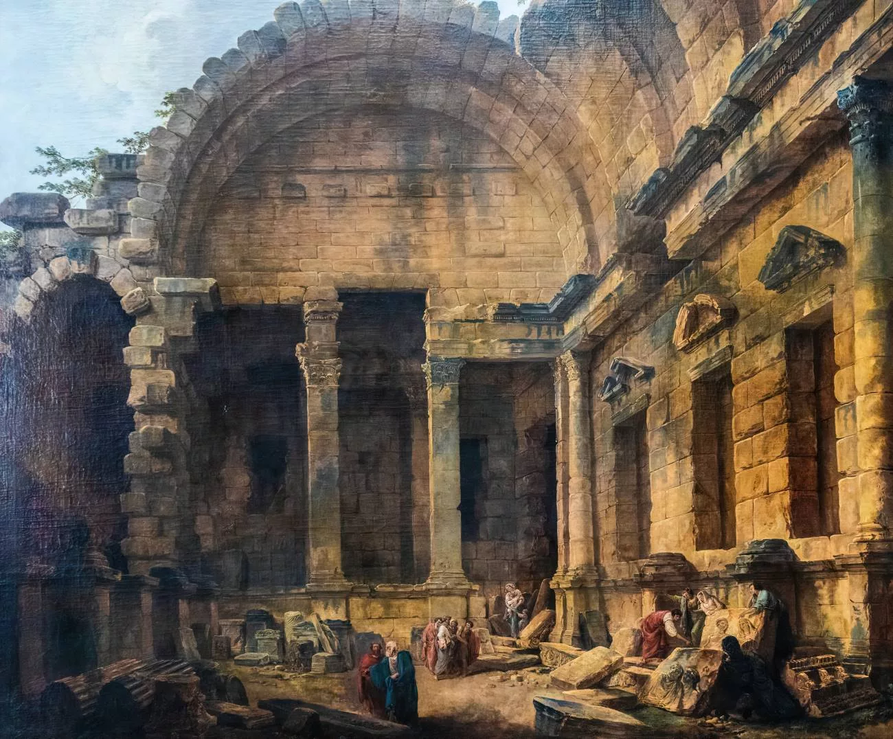 Intérieur du Temple de Diane à Nîmes — Hubert Robert (1783)