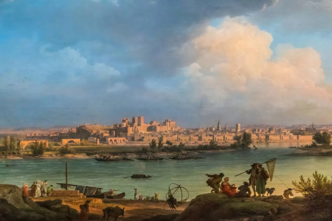 Vue d’Avignon, depuis la rive droite du Rhône, près de Villeneuve par Claude-Joseph Vernet, 1757