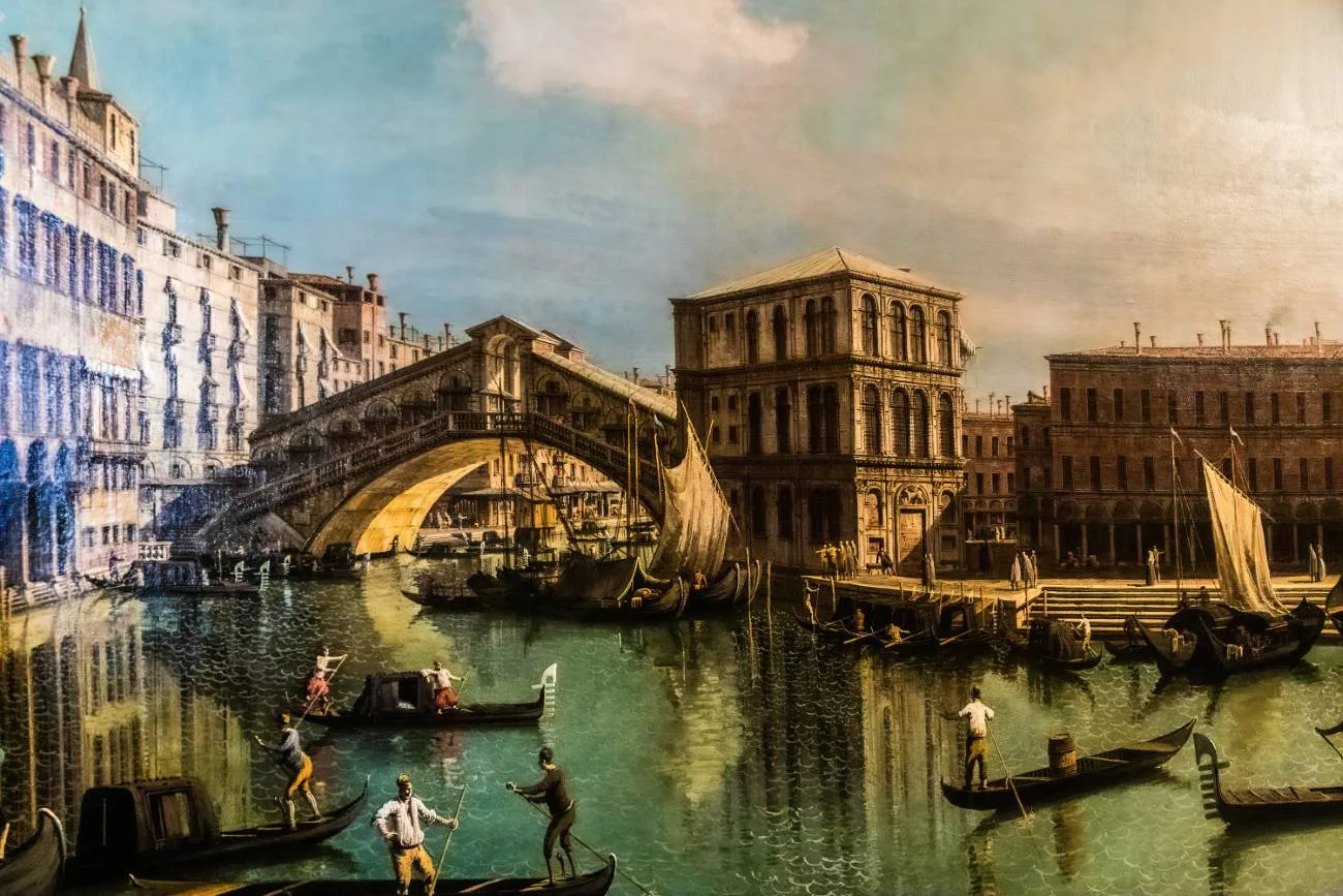 Le pont du Rialto vu du Nord par Bernardo Bellotto (années 1730)