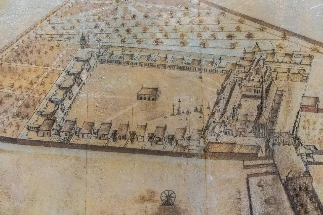 Plan de la Chartreuse de Paris par le peintre Eustache Le Sueur (années 1650)