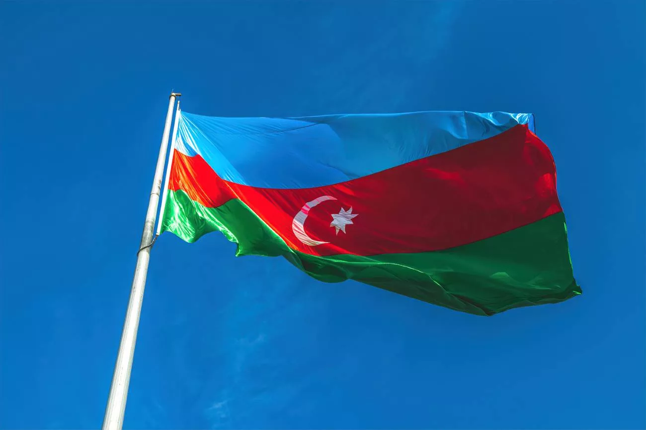 Die Flagge von Aserbaidschan