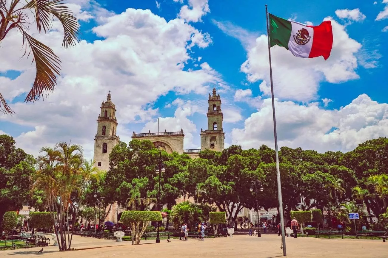 Central plaza in Merida, Mexico