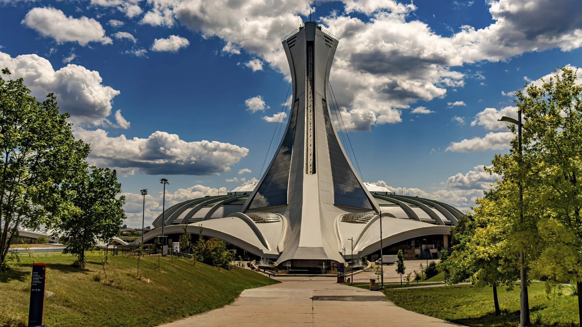 The Biodome or Olympic Stadium in Montreal looks like a giant spaceship